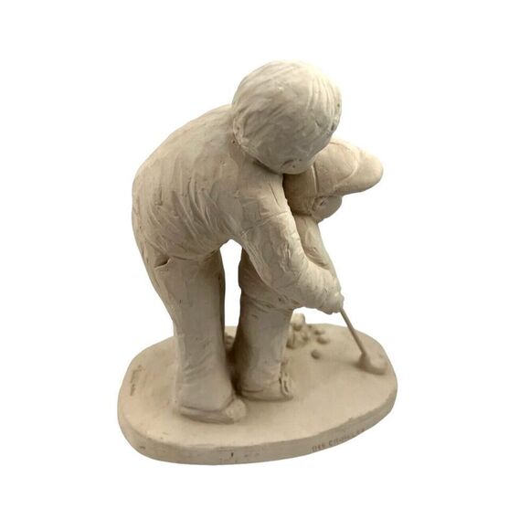 Vintage Austin Sculpture Dee Crowley Future Golfer Figure Beige Father Dad Son - Picture 2 of 8